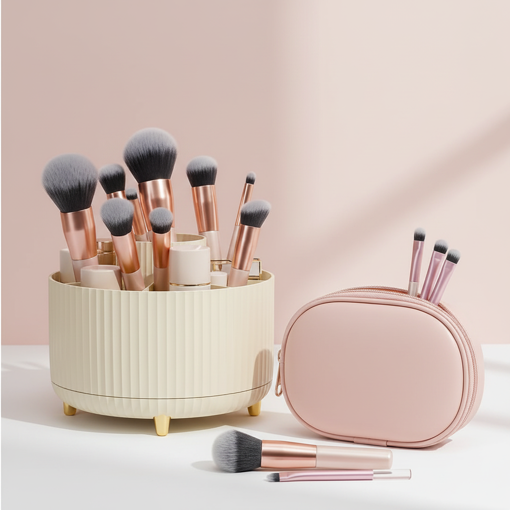 Spin & Glow Makeup Organizer Plus Kit